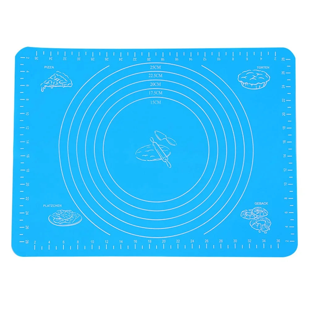 70x50CM Non-stick Silicone Rolling Dough Pastry Mat Anti-Slip Bottom Design Desktop Pad for Home (BPA-Free, No FDA Certified) - Blue - 1