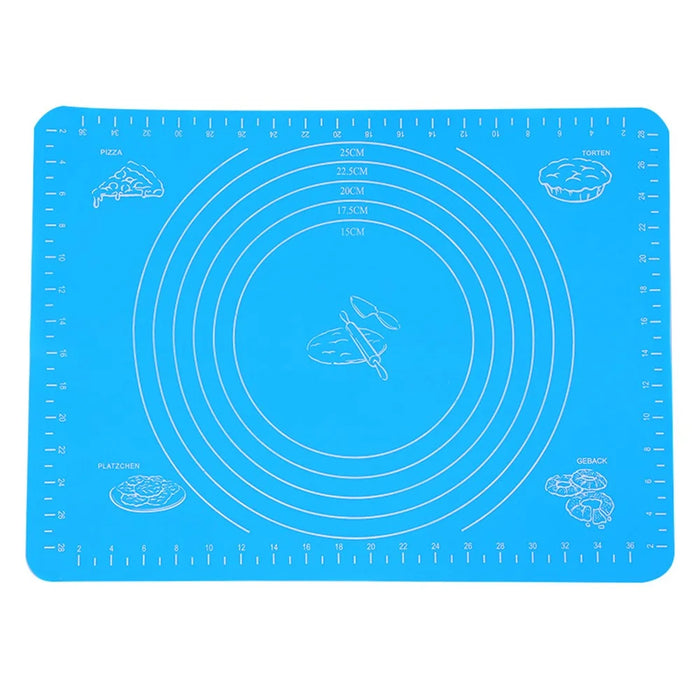 70x50CM Non-stick Silicone Rolling Dough Pastry Mat Anti-Slip Bottom Design Desktop Pad for Home (BPA-Free, No FDA Certified) - Blue - 1