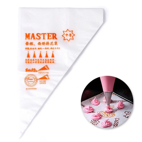 100Pcs Disposable Pastry Bags PE Icing Piping Bag for Cake Cookies Dessert Cupcakes Decoration, Large Size (No FDA Certificate) - with Letters - 1