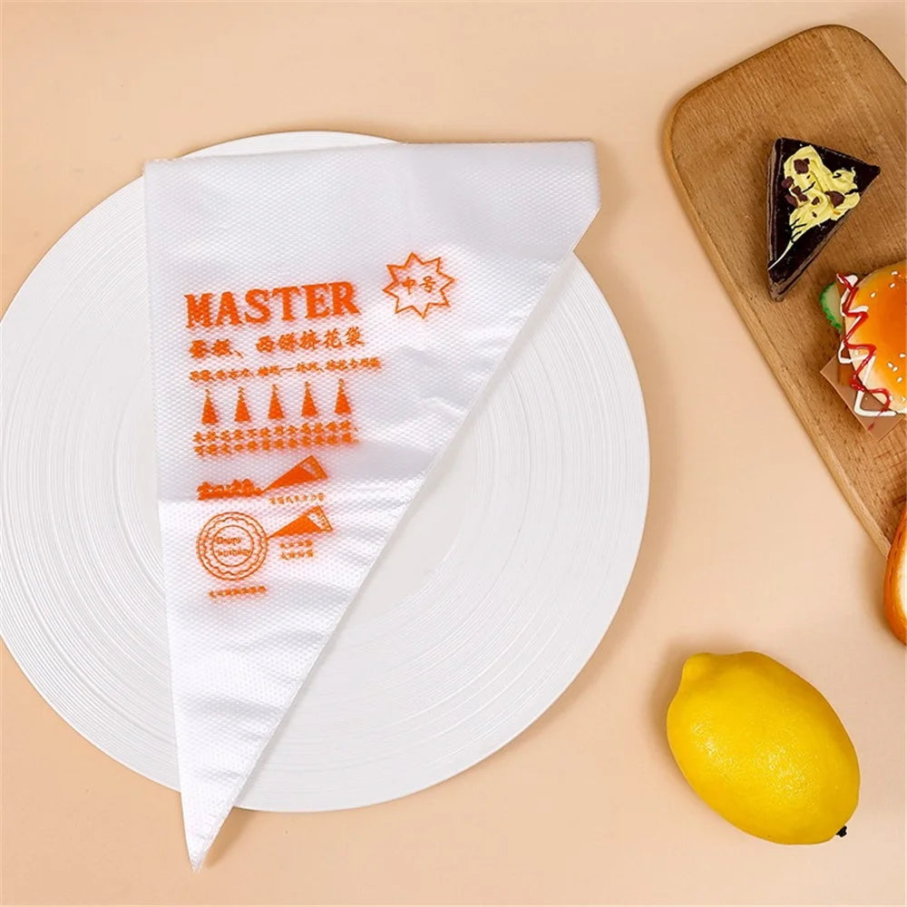100Pcs Disposable Pastry Bags PE Icing Piping Bag for Cake Cookies Dessert Cupcakes Decoration, Large Size (No FDA Certificate) - with Letters - 2