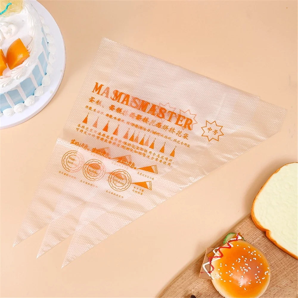 100Pcs Disposable Pastry Bags PE Icing Piping Bag for Cake Cookies Dessert Cupcakes Decoration, Large Size (No FDA Certificate) - with Letters - 3