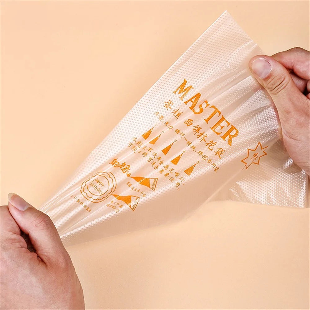 100Pcs Disposable Pastry Bags PE Icing Piping Bag for Cake Cookies Dessert Cupcakes Decoration, Large Size (No FDA Certificate) - with Letters - 4