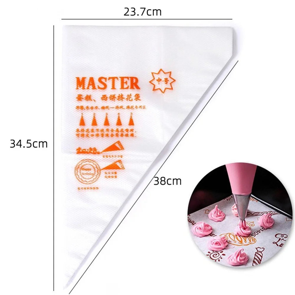 100Pcs Disposable Pastry Bags PE Icing Piping Bag for Cake Cookies Dessert Cupcakes Decoration, Large Size (No FDA Certificate) - with Letters - 7