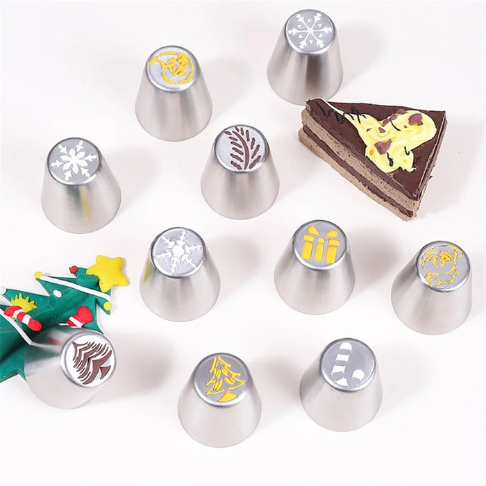 15Pcs / Set Christmas Icing Piping Nozzles with Cream Pastry Bag for Cake DIY Decorating (No FDA Certificate) - 4