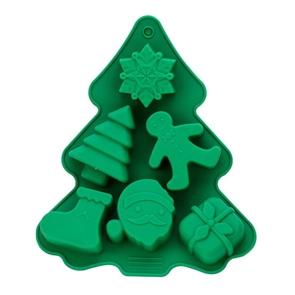 Christmas Silicone Baking Mold Snowman Santa Cake Mold for Chocolate Jello (BPA-Free, No FDA Certified) - 1
