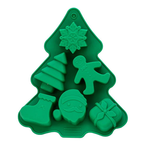 Christmas Silicone Baking Mold Snowman Santa Cake Mold for Chocolate Jello (BPA-Free, No FDA Certified) - 1