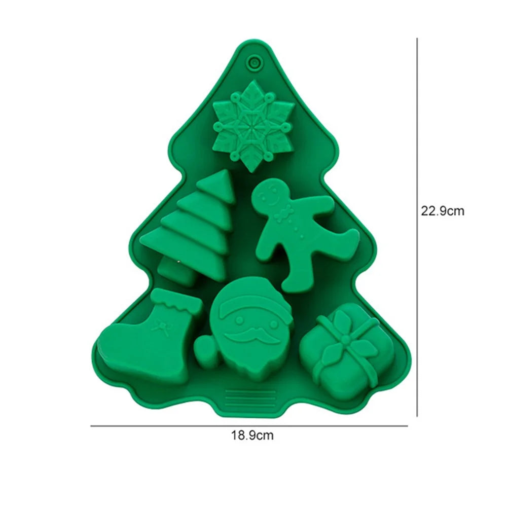 Christmas Silicone Baking Mold Snowman Santa Cake Mold for Chocolate Jello (BPA-Free, No FDA Certified) - 3