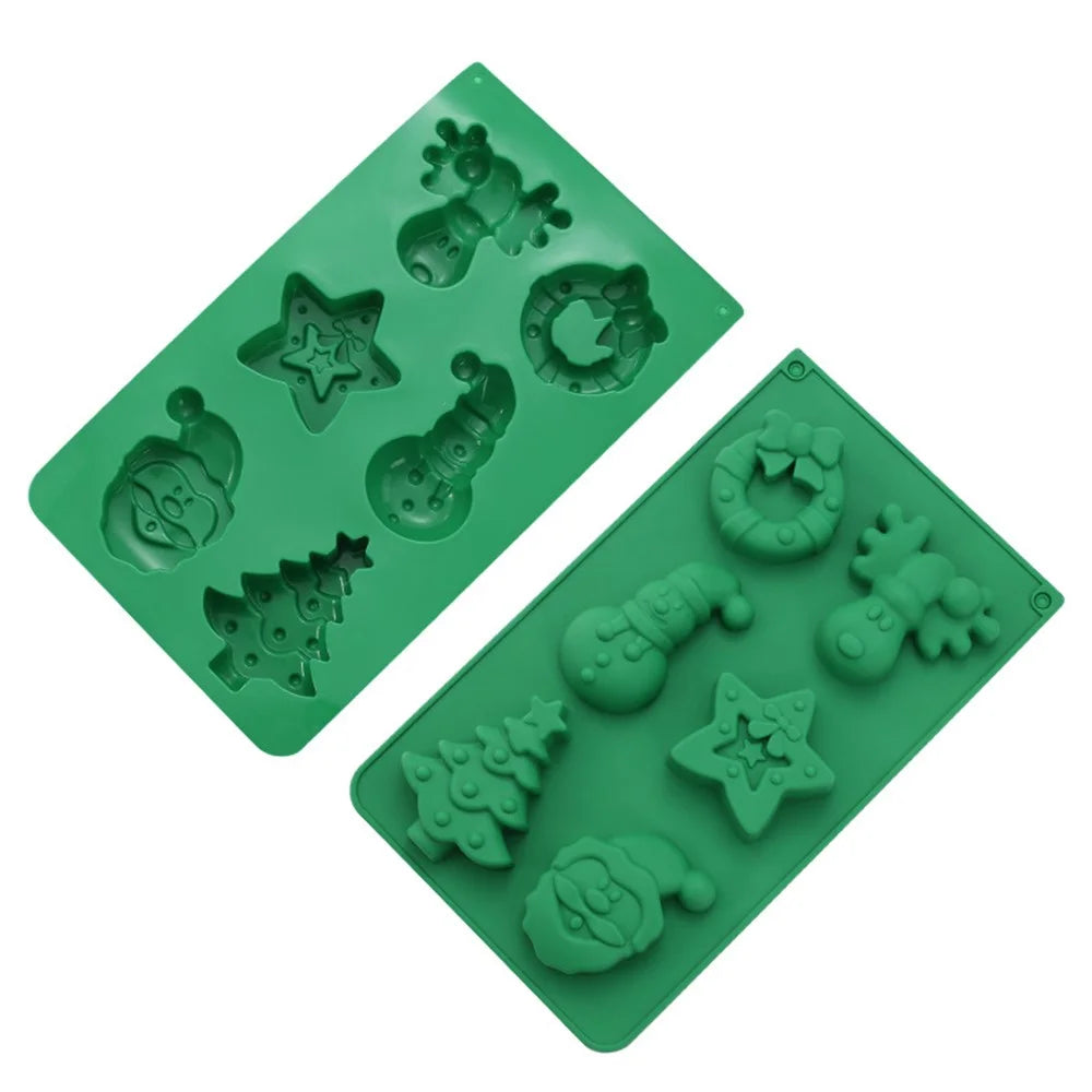 4Pcs / Set Xmas Soap Ice Cube Christmas Silicone Cake Baking Mold for Cookies Jello (BPA-Free, No FDA Certified) - 3