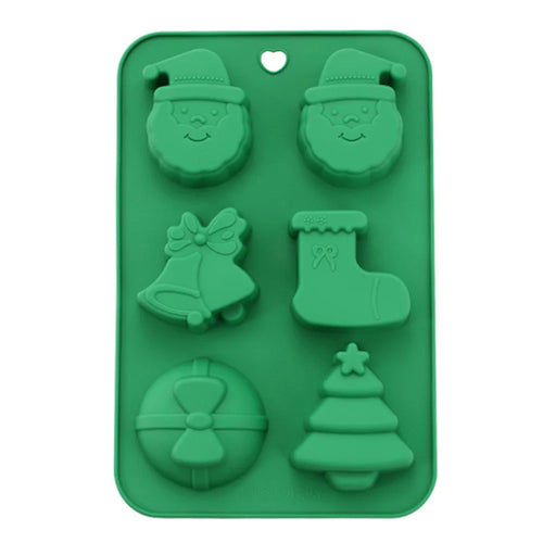 Christmas Silicone Mold Kitchen Chocolate Tray DIY Decoration Cake Baking Tool (No FDA Certificate) - Christmas Socks+Bell - 1