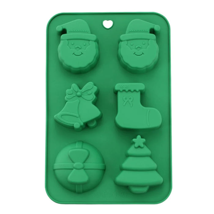 Christmas Silicone Mold Kitchen Chocolate Tray DIY Decoration Cake Baking Tool (No FDA Certificate) - Christmas Socks+Bell - 1