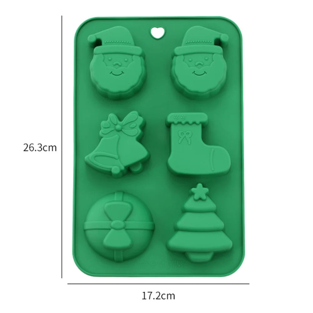 Christmas Silicone Mold Kitchen Chocolate Tray DIY Decoration Cake Baking Tool (No FDA Certificate) - Christmas Socks+Bell - 5
