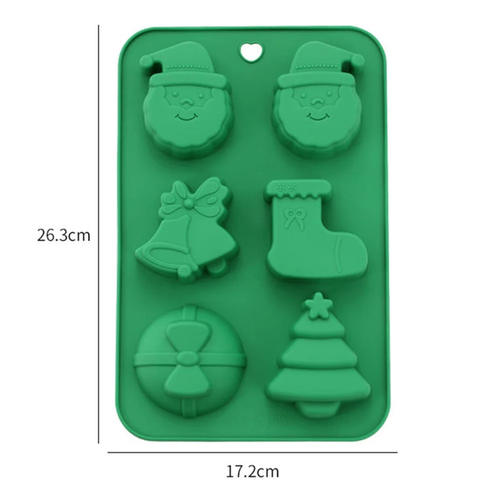 Christmas Silicone Mold Kitchen Chocolate Tray DIY Decoration Cake Baking Tool (No FDA Certificate) - Christmas Socks+Bell - 5