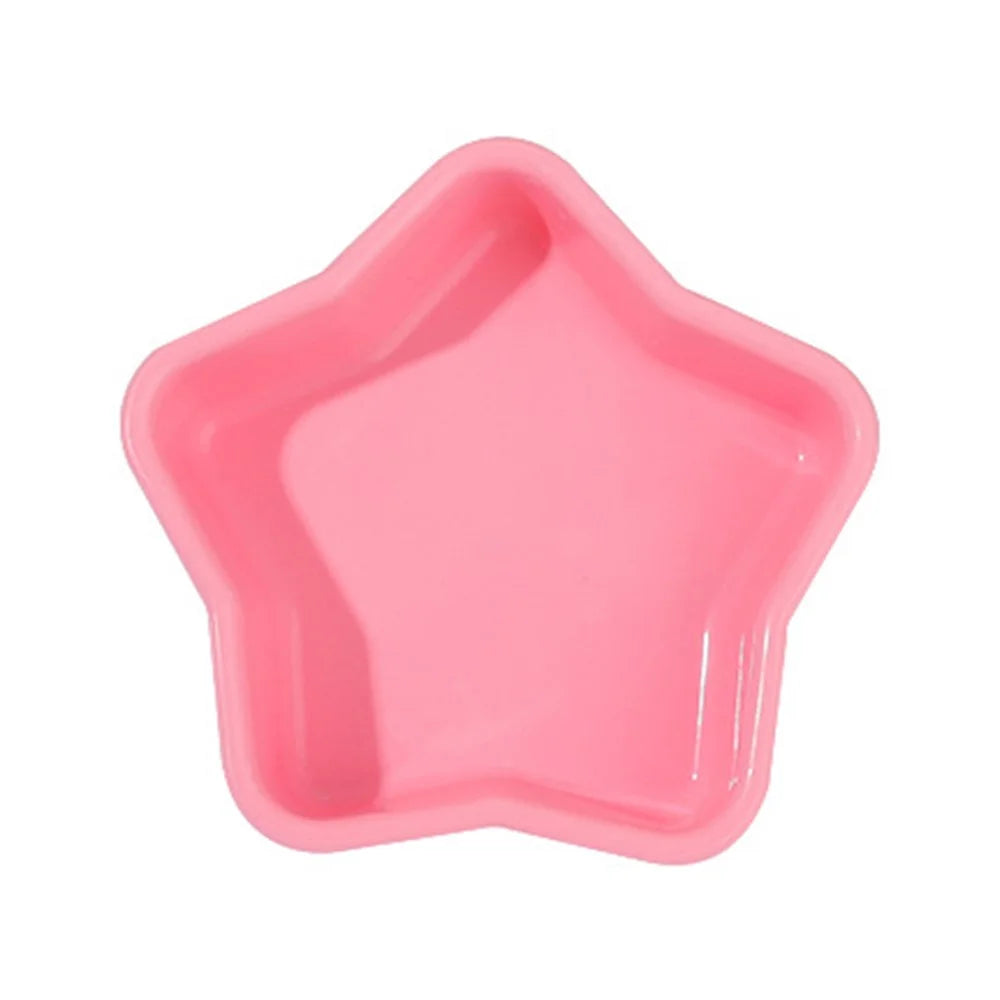 3D Star Shape Christmas Silicone Baking Mold for Mousse Cake Chocolate Jello (BPA-Free, No FDA Certified) - Pink - 1