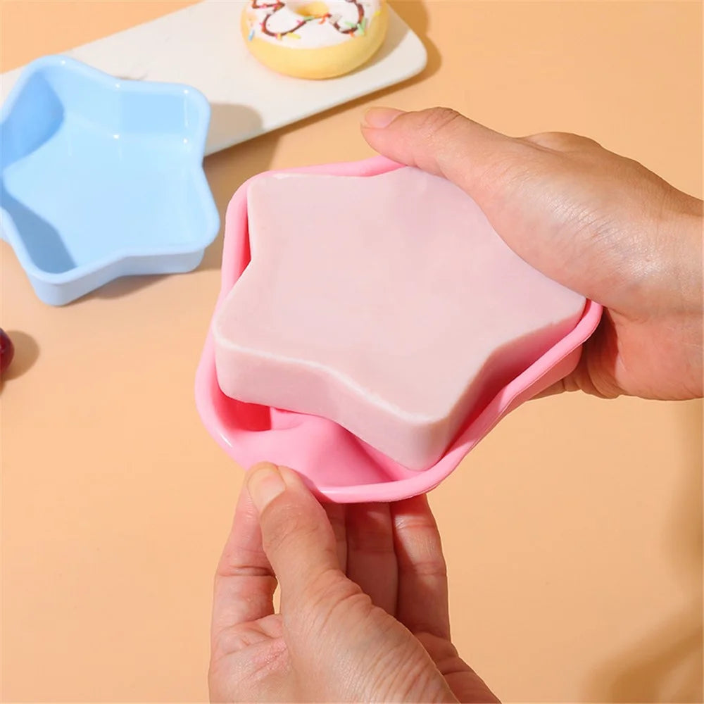 3D Star Shape Christmas Silicone Baking Mold for Mousse Cake Chocolate Jello (BPA-Free, No FDA Certified) - Pink - 2