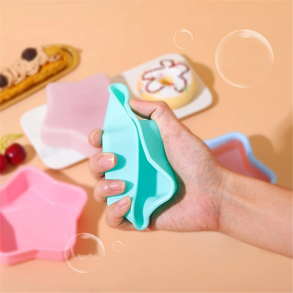 3D Star Shape Christmas Silicone Baking Mold for Mousse Cake Chocolate Jello (BPA-Free, No FDA Certified) - Pink - 4
