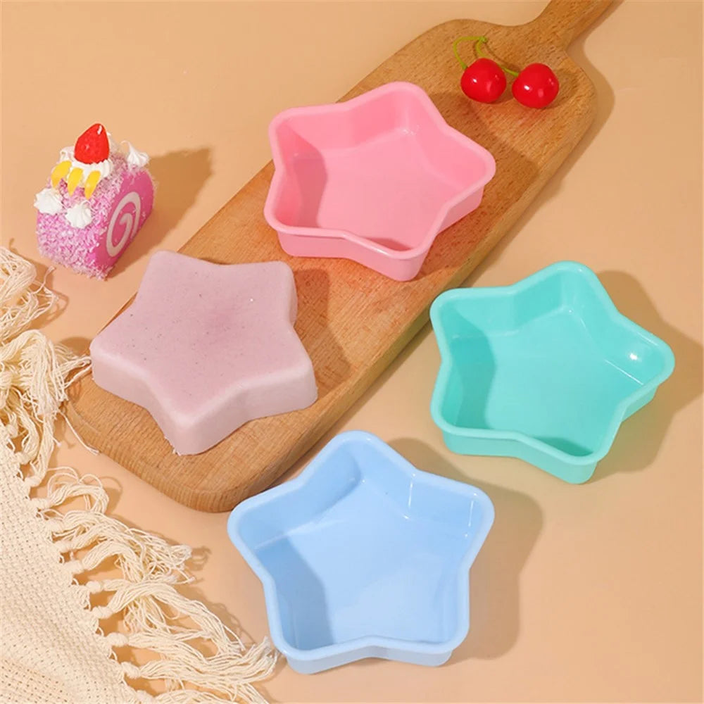 3D Star Shape Christmas Silicone Baking Mold for Mousse Cake Chocolate Jello (BPA-Free, No FDA Certified) - Pink - 5