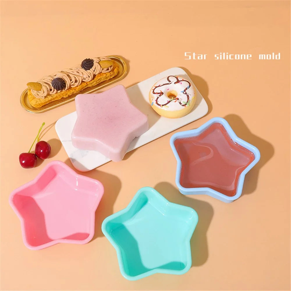 3D Star Shape Christmas Silicone Baking Mold for Mousse Cake Chocolate Jello (BPA-Free, No FDA Certified) - Pink - 6