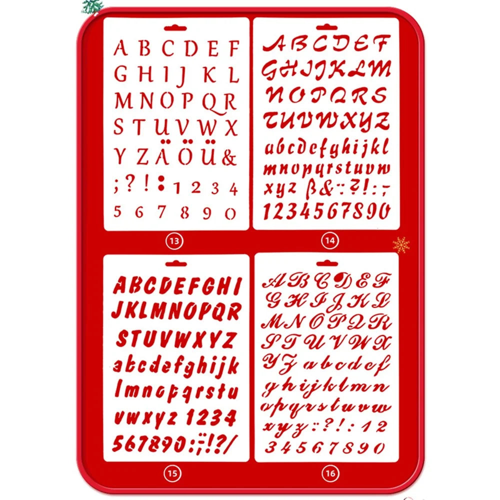 Christmas Cake Stencil Templates Decoration Mold Tools Coffee Decorating Molds (BPA-Free, No FDA Certificate) - Style 1 - 4