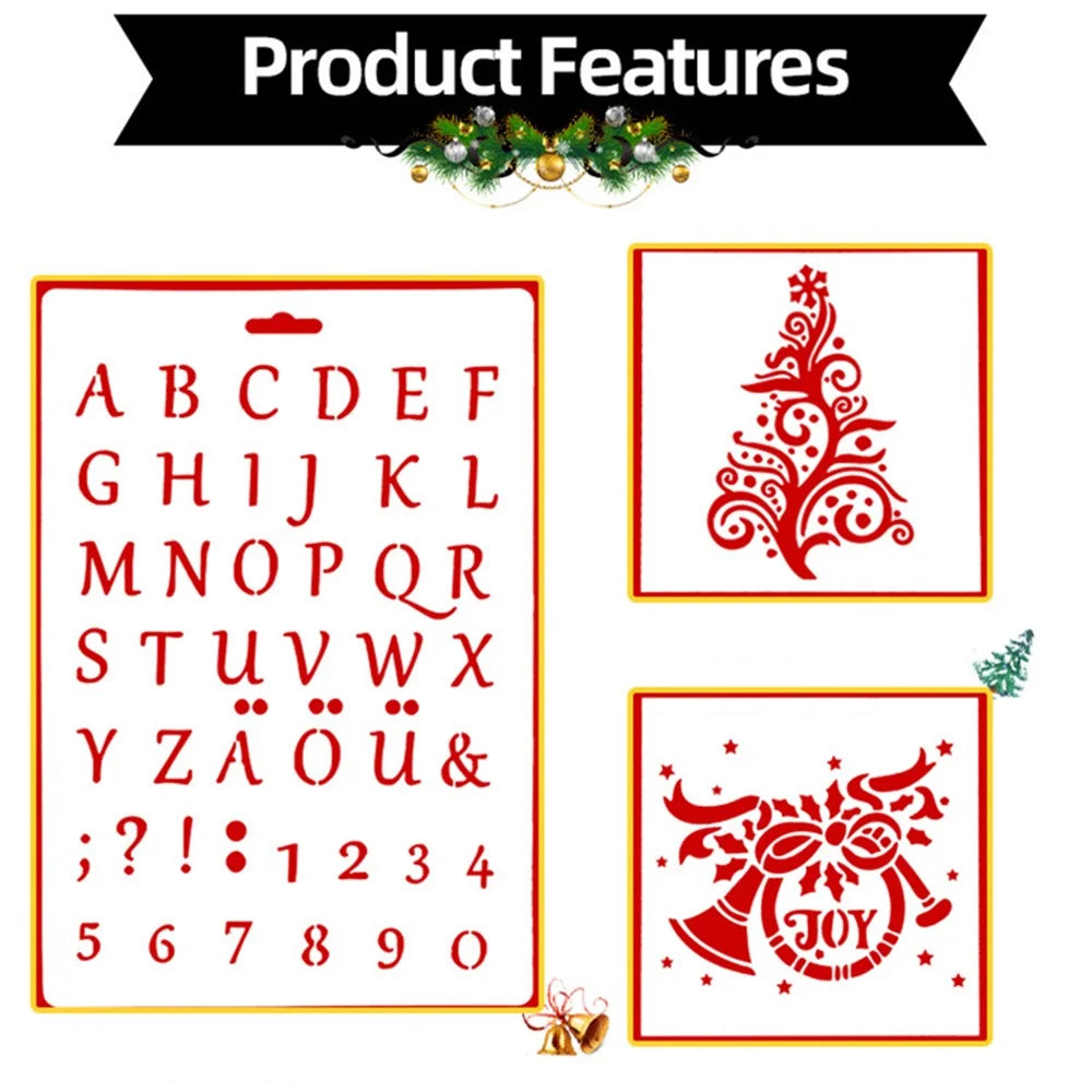 Christmas Fondant Cookie Spray Stencil Hollow Template Frosting Biscuits Mold Cake Decorating Tool (No FDA Certificate) - Style 22 - 2