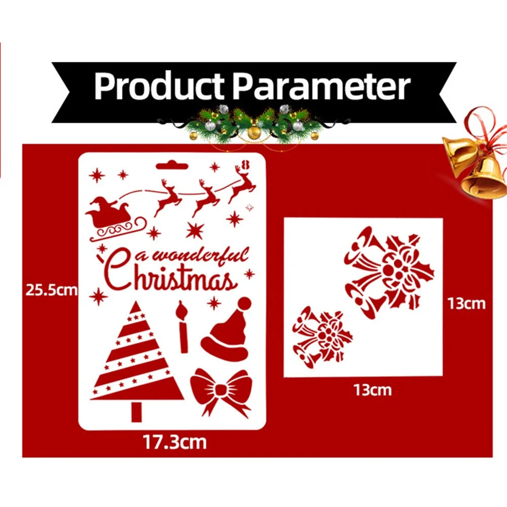 Christmas Fondant Cookie Spray Stencil Hollow Template Frosting Biscuits Mold Cake Decorating Tool (No FDA Certificate) - Style 22 - 4