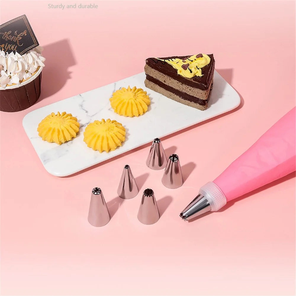29Pcs  /  Set Christmas Cake DIY Tool Icing Piping Nozzles with Cream Pastry Bag Scrapers (No FDA Certificate) - Pink - 3