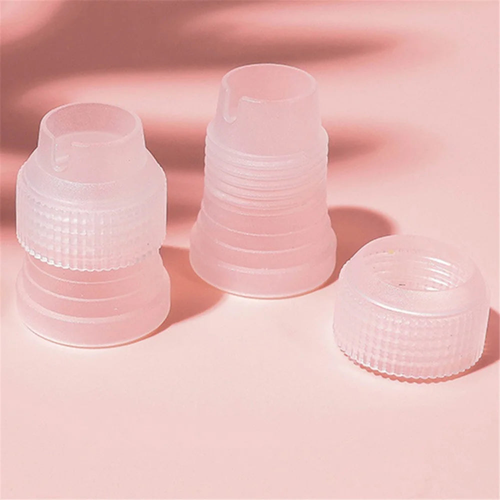 7Pcs / Set Icing Piping Nozzle Puff Cream Injector with Pastry Bag Christmas Cake Decorating Tools (No FDA Certificate) - Pink - 4