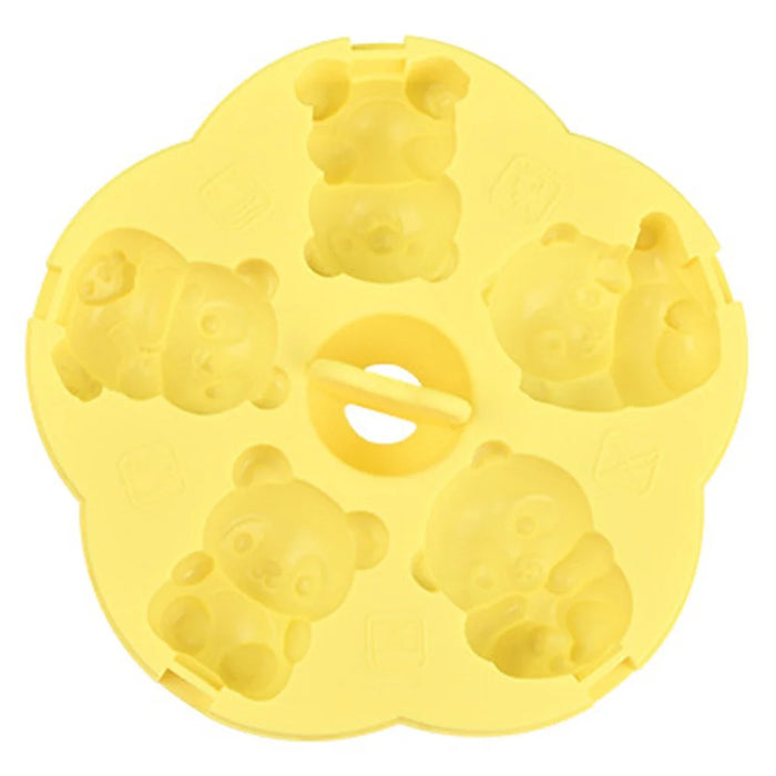 Cute Panda Shape Silicone Baby Food DIY Mold Steamed Cake Maker (No FDA) - Yellow - 1