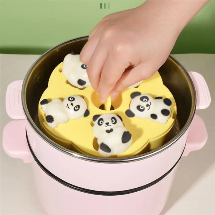 Cute Panda Shape Silicone Baby Food DIY Mold Steamed Cake Maker (No FDA) - Yellow - 2