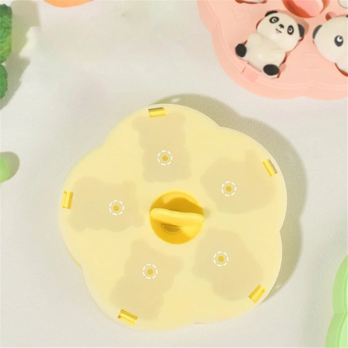 Cute Panda Shape Silicone Baby Food DIY Mold Steamed Cake Maker (No FDA) - Yellow - 4