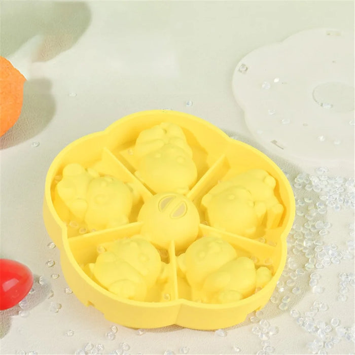 Cute Panda Shape Silicone Baby Food DIY Mold Steamed Cake Maker (No FDA) - Yellow - 5
