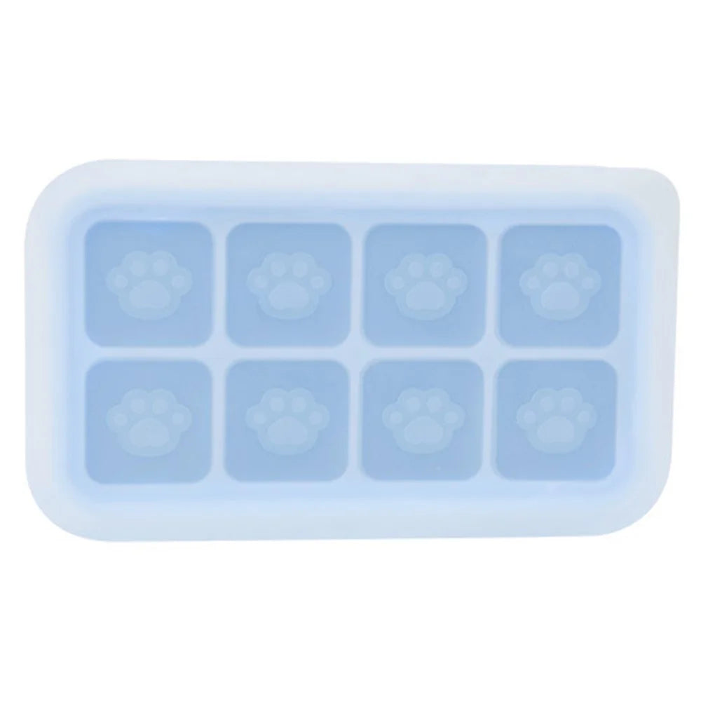 8 Grids Cat Paw Silicone Ice Mold Kitchen Baby Food DIY Maker (No FDA) - Sky Blue - 1