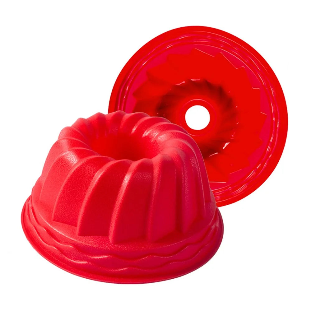 3D Spiral Shape Bundt Cake Mold with Wavy Edge DIY Bread Silicone Bakeware (No FDA) - 1