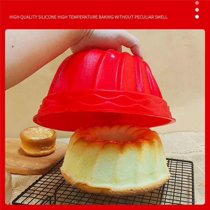 3D Spiral Shape Bundt Cake Mold with Wavy Edge DIY Bread Silicone Bakeware (No FDA) - 2