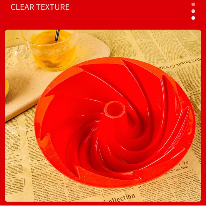 3D Spiral Shape Bundt Cake Mold with Wavy Edge DIY Bread Silicone Bakeware (No FDA) - 5