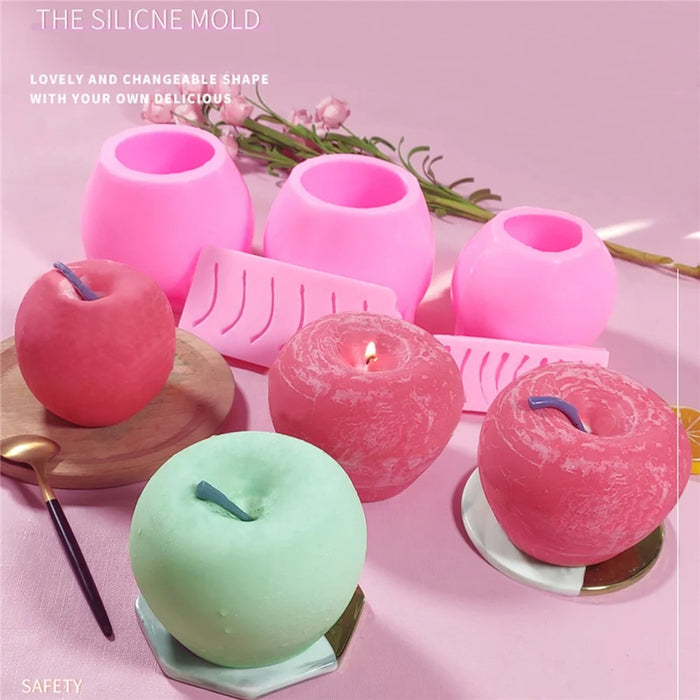 Apple Shape Mousse Mold DIY Scented Candle Silicone Mold (BPA-Free, No FDA Certificate) - SX-SW-66 - 2