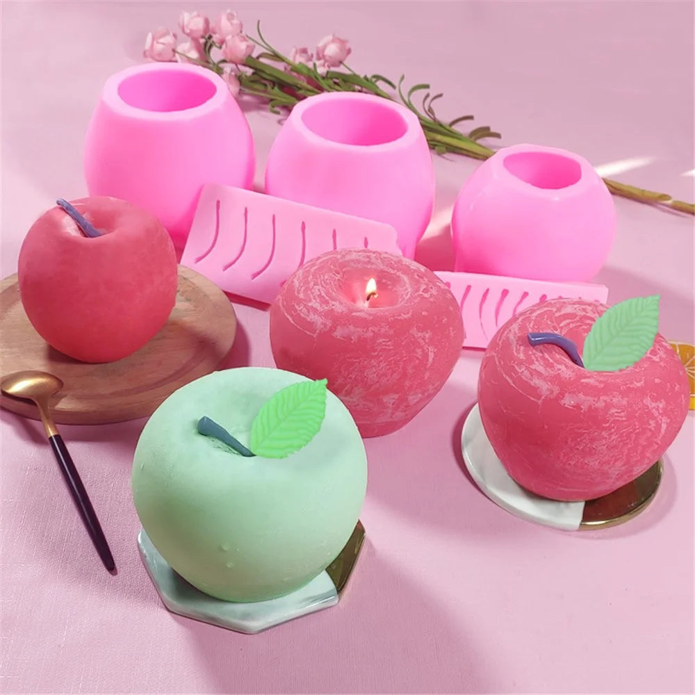 SX-SW-68 6-Cell Mold on Apple Stem DIY Candle Silicone Mold (BPA-Free, No FDA Certificate) - 2