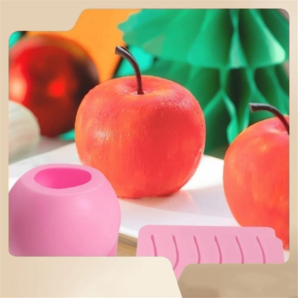 SX-SW-68 6-Cell Mold on Apple Stem DIY Candle Silicone Mold (BPA-Free, No FDA Certificate) - 3