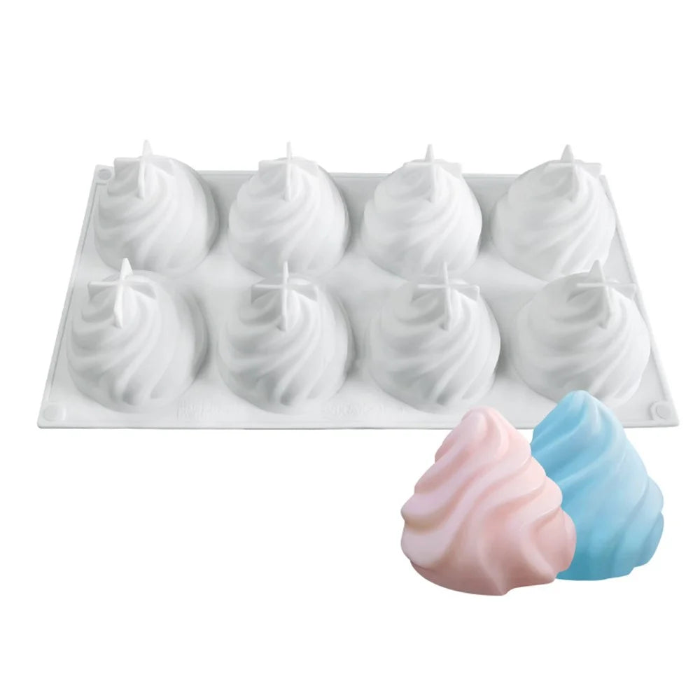 Spiral French Mousse Cake Silicone Mold DIY Pudding Jelly Baking Tool (BPA Free, No FDA Certificate) - 1