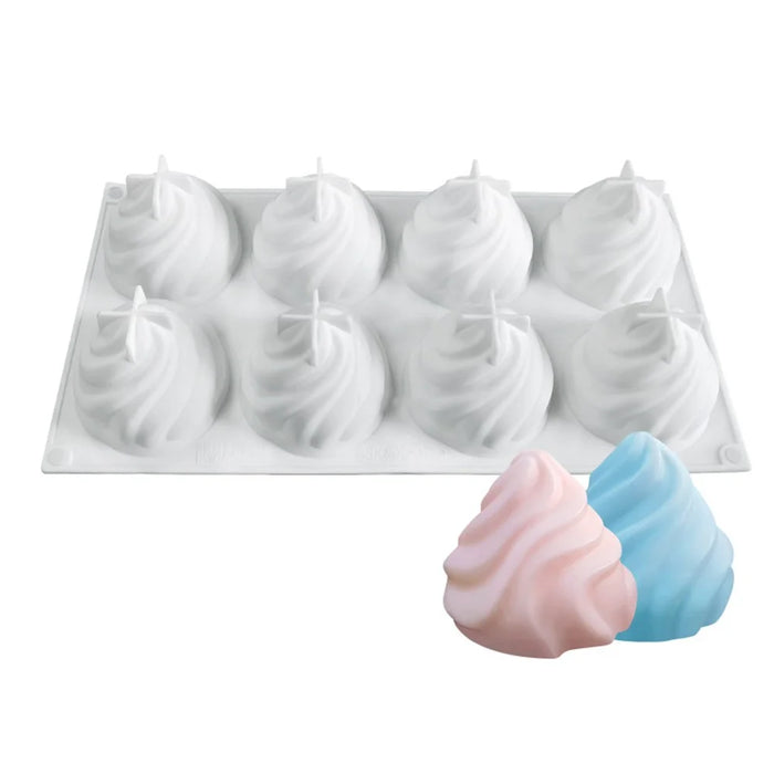 Spiral French Mousse Cake Silicone Mold DIY Pudding Jelly Baking Tool (BPA Free, No FDA Certificate) - 1