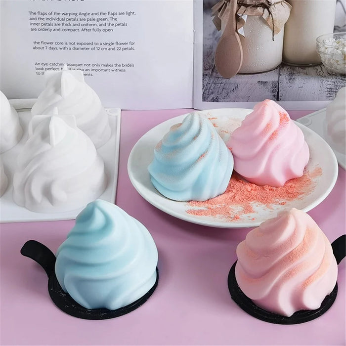 Spiral French Mousse Cake Silicone Mold DIY Pudding Jelly Baking Tool (BPA Free, No FDA Certificate) - 3