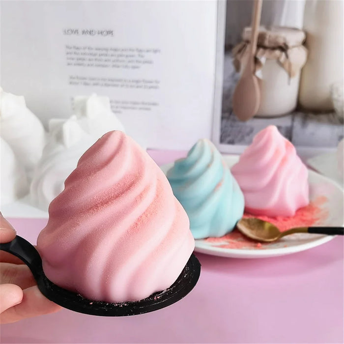 Spiral French Mousse Cake Silicone Mold DIY Pudding Jelly Baking Tool (BPA Free, No FDA Certificate) - 4