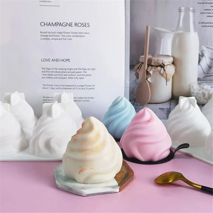 Spiral French Mousse Cake Silicone Mold DIY Pudding Jelly Baking Tool (BPA Free, No FDA Certificate) - 6