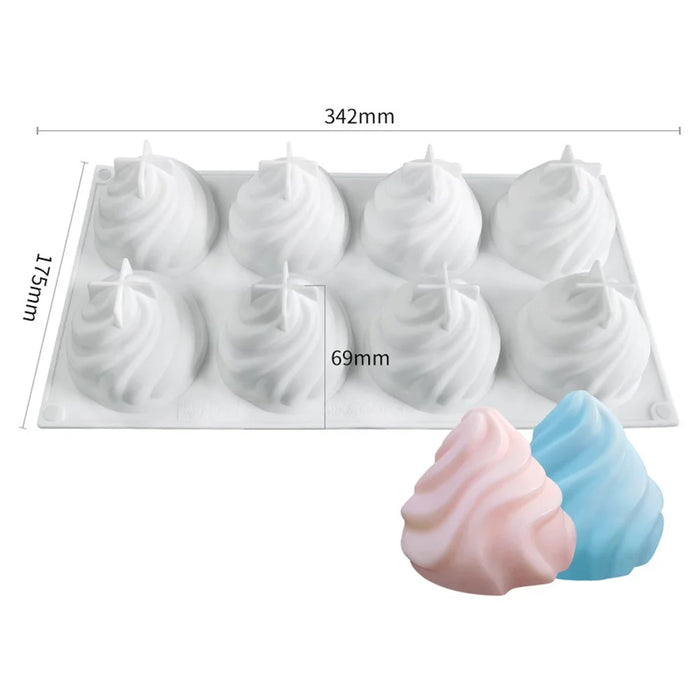 Spiral French Mousse Cake Silicone Mold DIY Pudding Jelly Baking Tool (BPA Free, No FDA Certificate) - 7