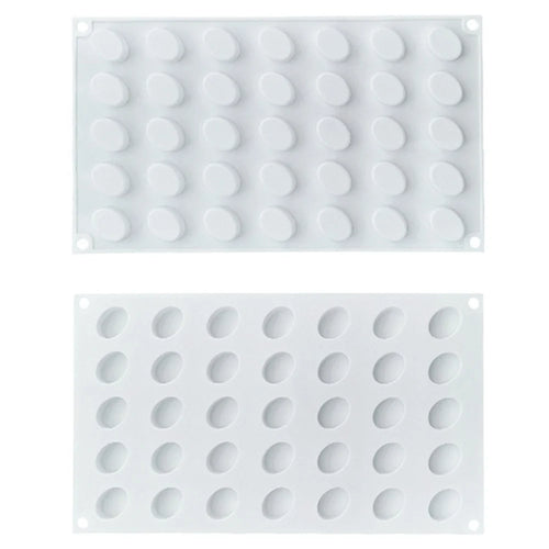 35 Grids Silicone Mold French Mousse Cake Mooncake DIY Baking Tool (BPA Free, No FDA Certificate) - Oval - 1