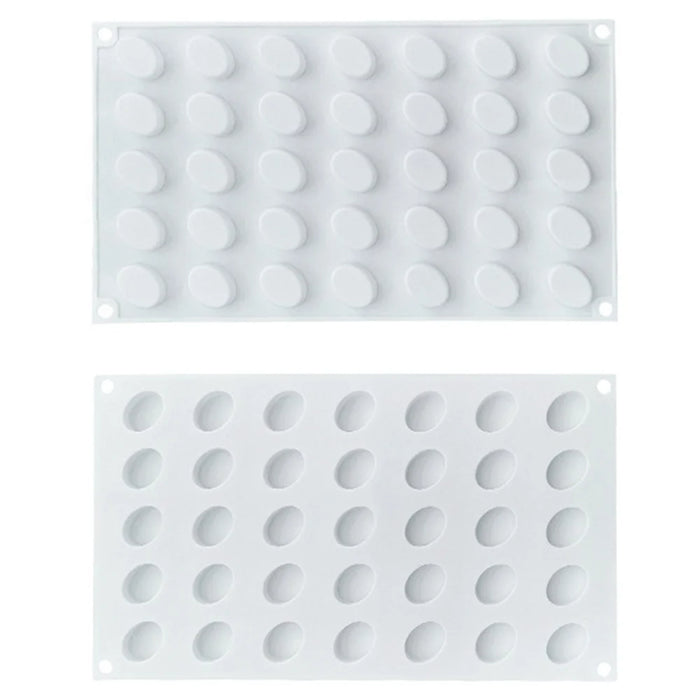 35 Grids Silicone Mold French Mousse Cake Mooncake DIY Baking Tool (BPA Free, No FDA Certificate) - Oval - 1