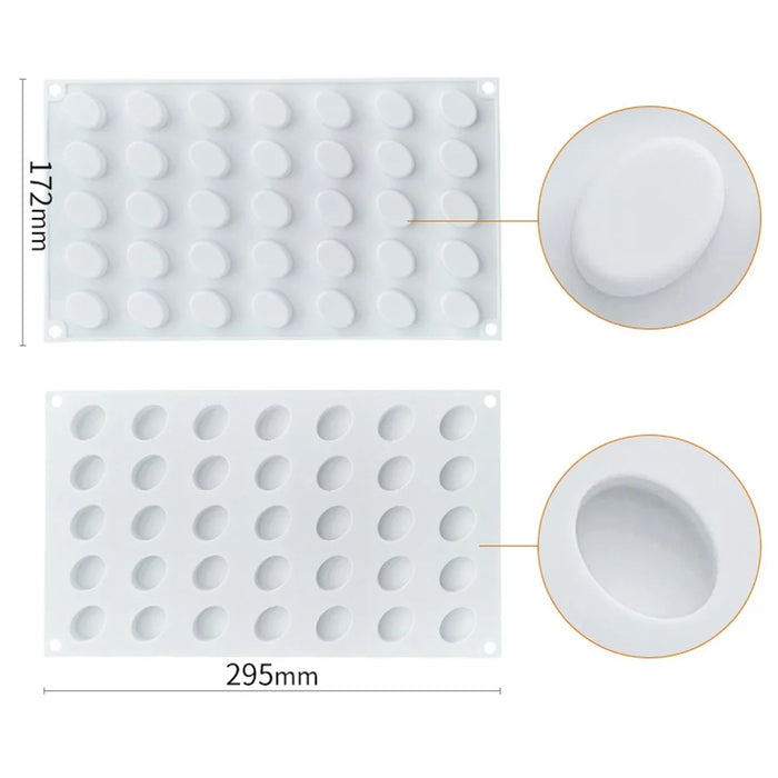 35 Grids Silicone Mold French Mousse Cake Mooncake DIY Baking Tool (BPA Free, No FDA Certificate) - Oval - 6