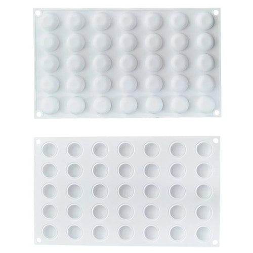 35 Grids Silicone Mold DIY Baking Pudding Mousse Cake Mold Kitchen Tool (BPA Free, No FDA Certificate) - Flat Round - 1