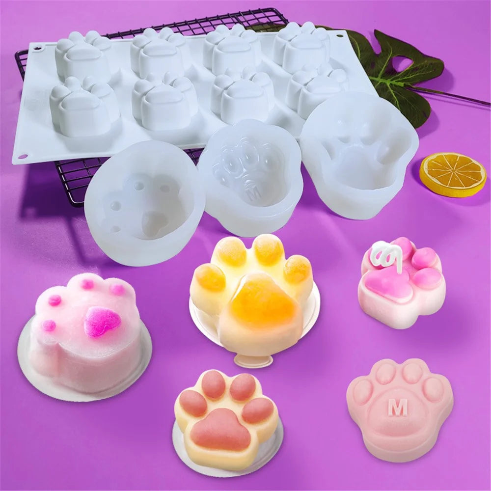 DG-14 8-Cell Cat Claw Shape Mousse Cake Silicone Mold DIY Jelly Pudding Mold (No FDA, BPA Free) - 2