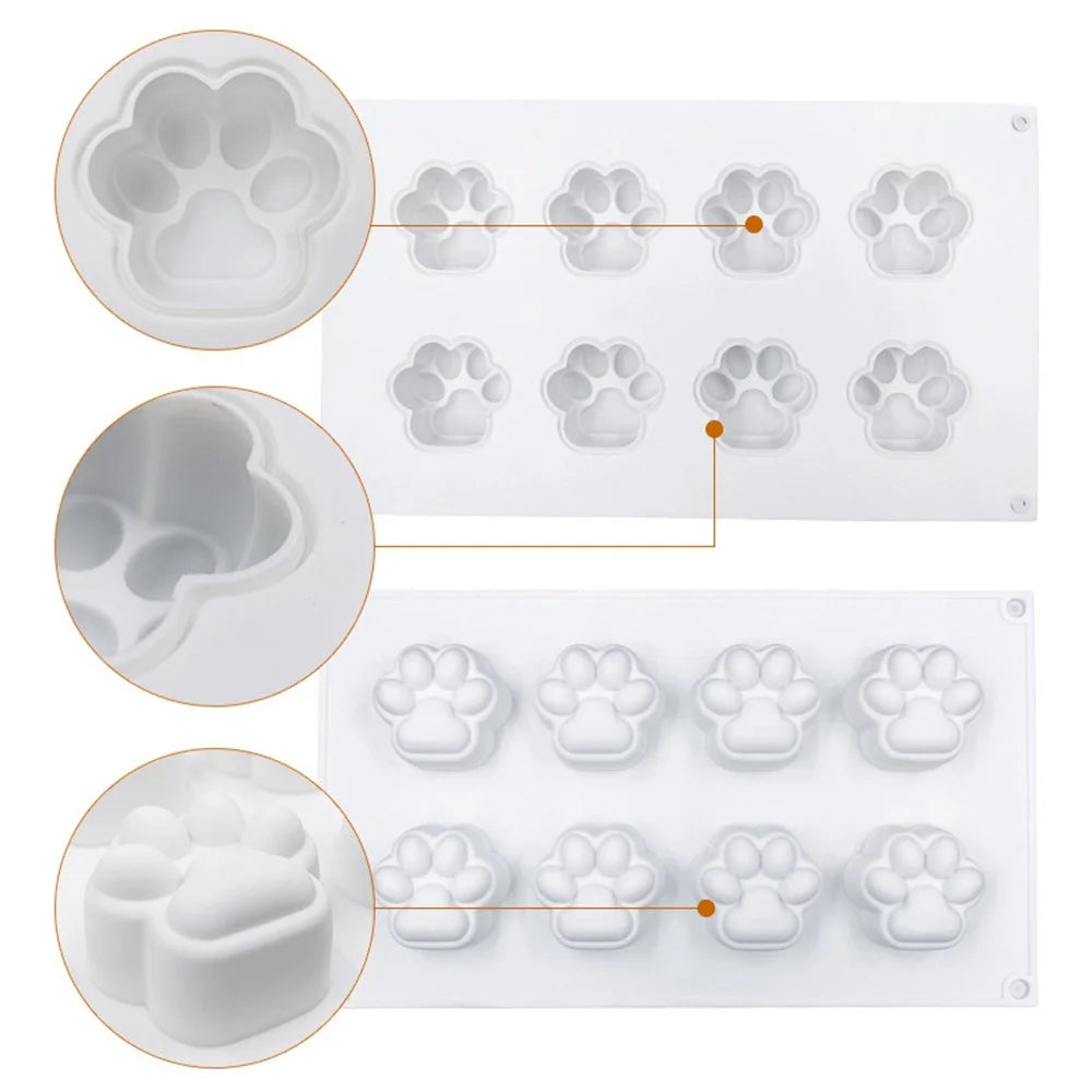 DG-14 8-Cell Cat Claw Shape Mousse Cake Silicone Mold DIY Jelly Pudding Mold (No FDA, BPA Free) - 3