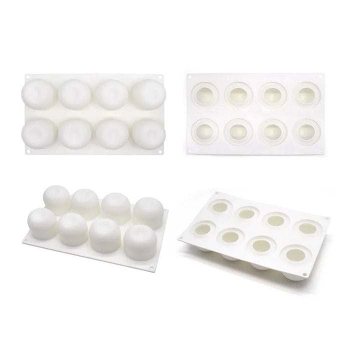 8-Cell Fruit Shape Mousse Cake Silicone Mold DIY Dessert Making Mold (No FDA, BPA Free) - Apple - 3
